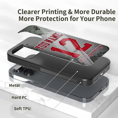 Miniatura 2 de Carcasas de teléfono personalizadas con nombre y número, diseño para iPhone 11, 12, 13, 14, 15, 16, 17 Pro Max Plus Mini Xr Xs para Samsung Note 10