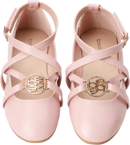 Miniatura 5 de bebe Girls' Dress Shoes - Strappy Ballet Flats with Rhinestone Medallion (Little GirlBig Girl)