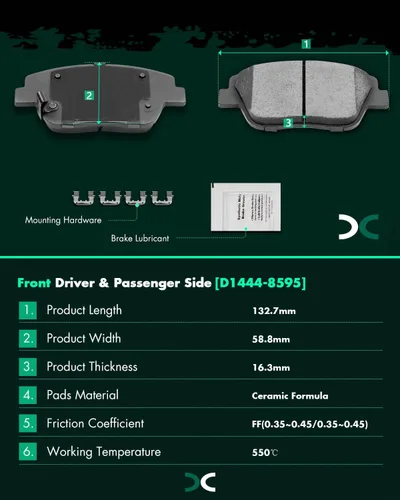 Miniatura 8 de SCITOO Kit de freno delantero Rotores de freno delantero y pastillas de freno de cerámica para Hyundai Sonata 2009-2015, 2011-2016 para Kia Optima