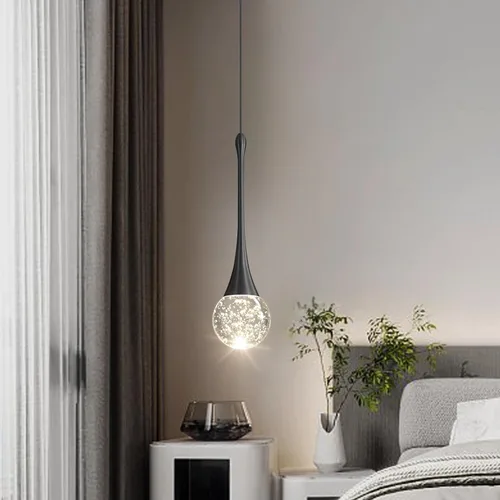 Miniatura 40 de 16 Luces Moderna Lámpara de Techo de Cristal Glam para Techo Alto, Lámpara Colgante LED Regulable para Escalera, Vestíbulo, Entrada, Sala de Estar