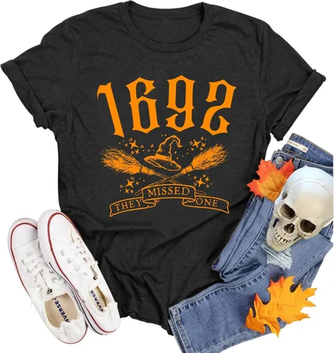 Miniatura 5 de Woffccrd - Camisetas divertidas con estampado de calabaza y leopardo para mujer, camisetas gráficas de manga corta de Halloween para mujer