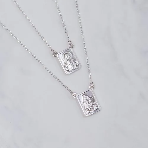 Miniatura 3 de Roman Collar de plata de ley con diseño de infinito de Escapulario, 26 pulgadas de largo
