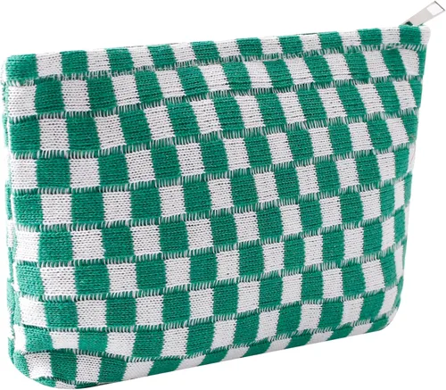 Miniatura 22 de Bolsas de cosméticos para mujer, bolsa de cosméticos de pana, bolsos estéticos para mujer, bolsos de mano con puntos sonrientes, organizador