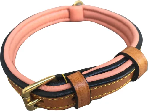 Miniatura 14 de Collares suaves al tacto, de cuero acolchado, collares de lujo para perro, L, Negro