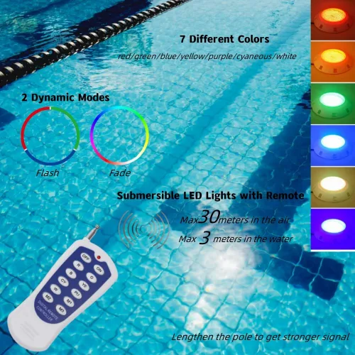 Miniatura 2 de Luces de piscina de 11.6 pulgadas para piscina enterrada, AC12V 45w luz de spa que cambia de color, luz LED de piscina enterrada con control remoto