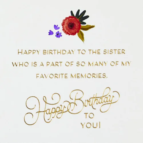 Miniatura 3 de Tarjeta de cumpleaños Hallmark Signature para hermana (Pastel elegante)