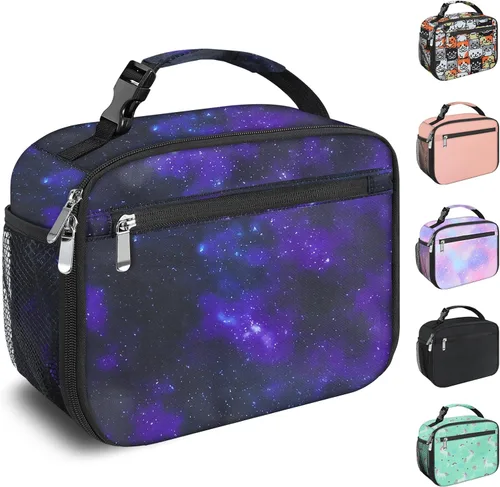 Miniatura 16 de Lonchera para niños y niñas, bolsa de almuerzo aislada duradera, lonchera para niños, bolsa de almuerzo para la escuela, azul oscuro