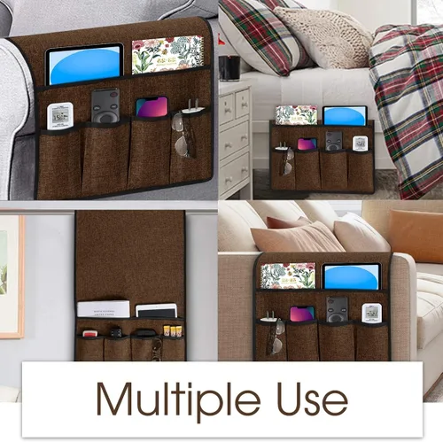 Miniatura 5 de Joywell Organizador de Sillón Reclinable con 6 Bolsillos Caddy de Sillón Soporte de Control Remoto para Sofá Reposabrazos Organizador Antideslizante