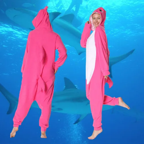 Miniatura 7 de Pijama unisex para adultos, disfraz de tiburón azul de animal