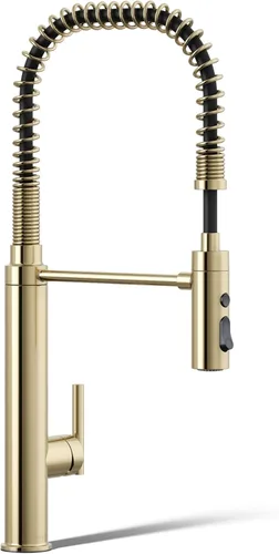 Miniatura 19 de KOHLER 24982-BL Purist - Grifo de cocina de preenjuague de estilo comercial con cabezal rociador de 3 funciones, grifo para fregadero de cocina