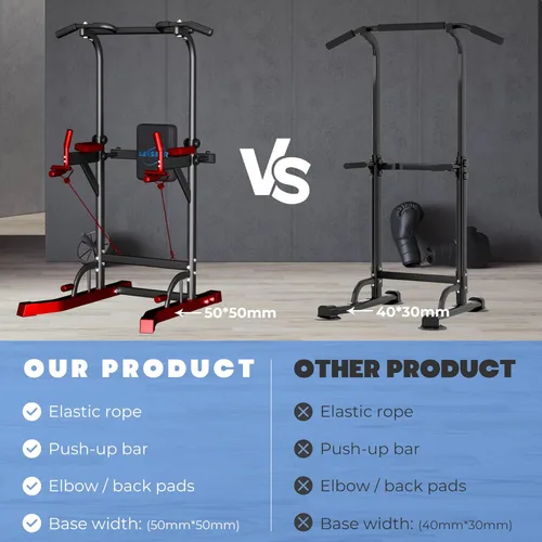 Miniatura 4 de Power Tower Pull Up Dip Station, Heavy Duty Pull Up Station Dip Bar Station Multi-Function Home Gym Strength Training Fitness Equipment 500LBS