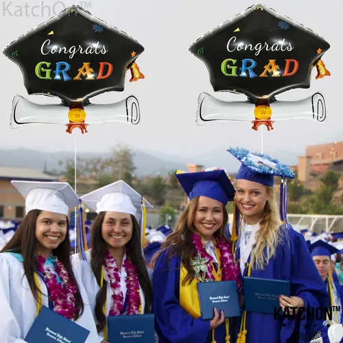 Miniatura 6 de Globos de graduación clase de 2026 – Grandes 24 pulgadas, decoraciones de graduación 2026 Globos de gorra de graduación, globos de sombrero