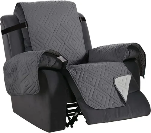 Miniatura 12 de H.VERSAILTEX Funda reversible para silla, protector de muebles antideslizante, resistente al agua, con correas elásticas de 2 pulgadas