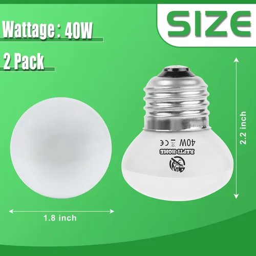 Miniatura 2 de Bombillas de calor para reptiles, paquete de 2 bombillas de calor para reptiles UVA, bombillas de calor de 40 W, luz diurna para lagarto, dragón