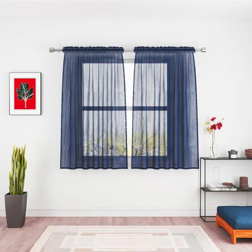 Miniatura 51 de UPOPO Paneles de Cortina Beige Pequeños Cortinas Transparentes de Gasa de 16 Pulgadas de Largo Cortinas de Cocina de Voile con Textura de Lino