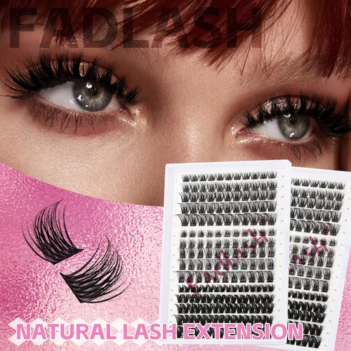 Miniatura 7 de FADLASH Extensiones de pestañas en racimo de pestañas de 0.35-0.70 pulgadas, para colocar en casa, rizado D, pestañas individuales en casa