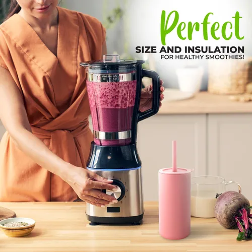 Miniatura 7 de Vasos de silicona para batidos con pajilla, vaso de entrenamiento irrompible con popote para bebés y niños pequeños para menos desorden, taza