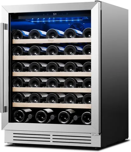 Miniatura 10 de Yeego Refrigerador de Vino - Refrigerador de Vino de Doble Zona de 15 Pulgadas con Capacidad para 28 Botellas, 40-65°F Refrigerador de Vino