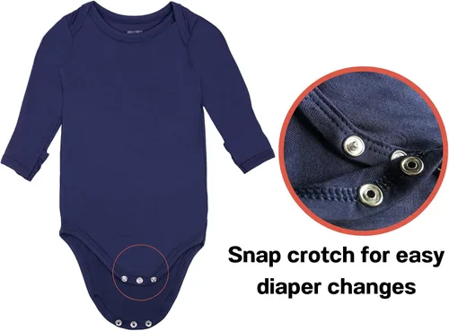 Miniatura 4 de Body de bebé con puños de manopla, body de bambú, pijama de manga larga para niño y niña
