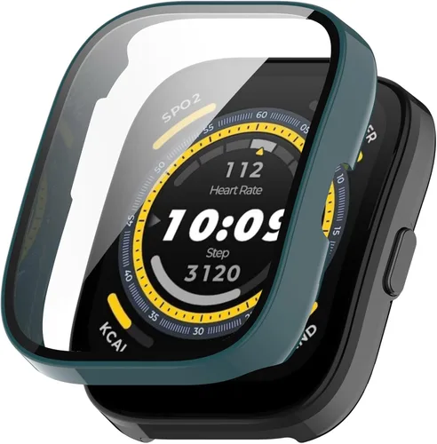 Miniatura 4 de Protector de pantalla diseñado para Amazfit Bip 5 con película de vidrio templado, parachoques de policarbonato duro, cubierta completa, accesorios