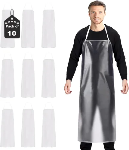Miniatura 8 de Delantal de plástico impermeable PVC transparente, platos de cocina, lavado, laboratorio, trabajo, carnicero, aseo de perros, unisex, 45.3 x 27.5