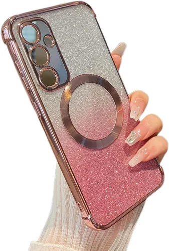 Miniatura 11 de ZTOFERA Funda magnética para Samsung Galaxy S22 Ultra 5G con gradiente de purpurina, [Compatible con MagSafe] Funda de lujo con chapado de purpurina