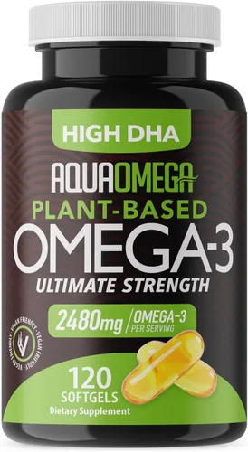 Suplementos de Omega 3 a base de plantas de última fuerza, suplementos orgánicos de ácidos grasos EPA y DHA Omega 3 de aceite de algas, sin regusto