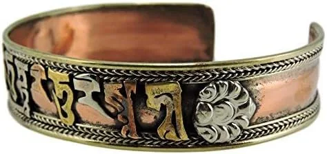 Miniatura 4 de Pulsera de yoga tibetana hecha a mano con tres metales
