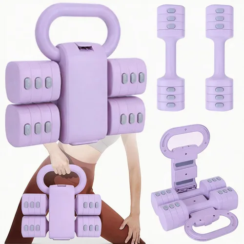 Miniatura 7 de Juego de mancuernas ajustables de 2, juego de 4 en 1 de pesas libres para mujeres con ajuste rápido, cada juego de pesas de mano de 2 libras, 3
