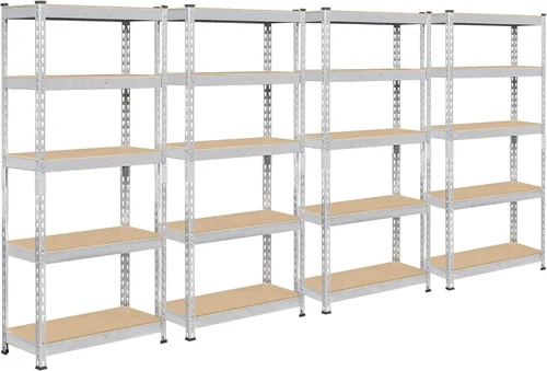 Miniatura 14 de Topeakmart 4 estantes utilitarios de 5 niveles, estantes de almacenamiento de metal, estantería de garaje, estantes de almacenamiento ajustables
