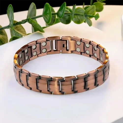 Miniatura 7 de Copper Bracelet for Men Copper Magnetic Bracelet Elegant 99.99% Solid Copper Bracelets with Double-Row Strong Magnets,Magnetic Jewelry
