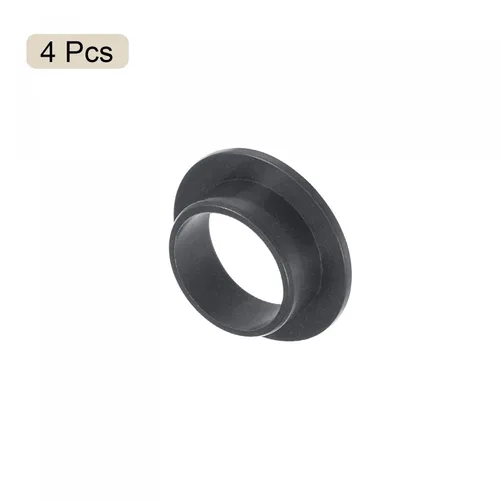 Miniatura 3 de uxcell Rodamientos de manga con bridas 0.472 in Diámetro 0.551 in OD 0.236 in Longitud POM Envueltos Bujes sin aceite Negro 4pcs