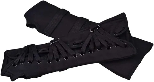 Miniatura 6 de MJ Michael - Guante sin dedos clásico BAD Jam Punk Armbrace de algodón, vendajes con hebillas, guante negro, Negro
