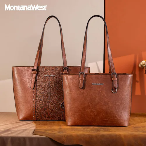 Miniatura 6 de Montana West Bolsa de mano para mujer, juego de bolso grande y bolsos de mano, colección en relieve, juego de 2 piezas