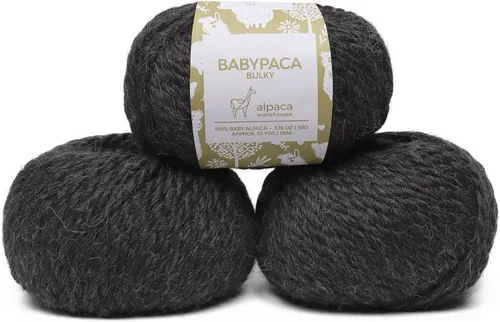 Miniatura 43 de Juego de 3 madejas 100% de lana de alpaca bebé, peso voluminoso, fabricadas en Perú, celestial suave y perfecto para tejer y tejer a ganchillo