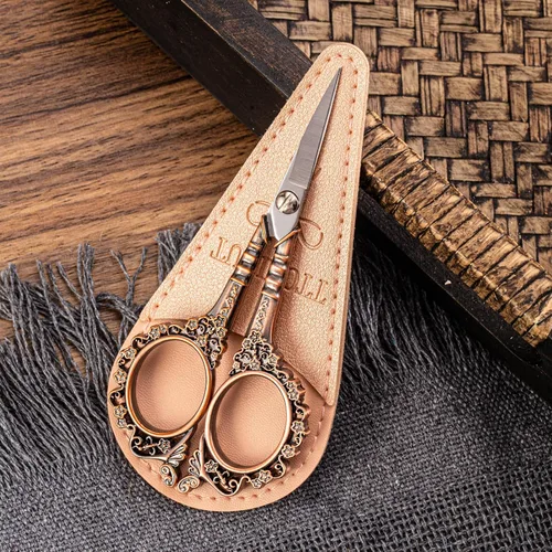 Miniatura 6 de Tijeras multiusos de cobre con funda, tijeras afiladas de costura y bordado para oficina, hogar y escuela