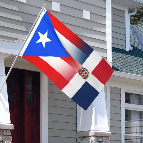 Miniatura 5 de Bandera de República Dominicana de Puerto Rico de 3 x 5 pies, 3 x 5 pies, nailon para exteriores e interiores, 3 x 5 pies, Fla gcon ojales de latón