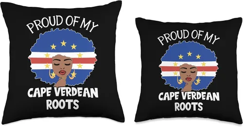 Miniatura 3 de African pride gifts Strong Afro American women Orgulloso cojín de raíz caboverdiana del mes de la historia negro, 16 x 16 pulgadas, multicolor
