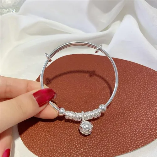 Miniatura 6 de Pulseras de plata de ley 925 para mujer, pulsera de transferencia de la suerte, ajustable, joyería de moda para mujer