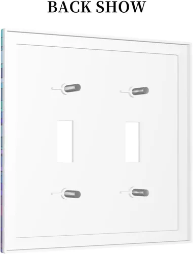 Miniatura 4 de Placa de Pared con Cubierta de Interruptor Artístico de Doble Pulsador con Patrón Abstracto de Corazón Arcoíris Romántico de Amor, Placa de Pared