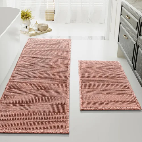 Miniatura 38 de H.VERSAILTEX Alfombra de baño de goma eva súper absorbente, alfombras de baño antideslizantes para piso de baño, alfombras de baño lavables a Crema