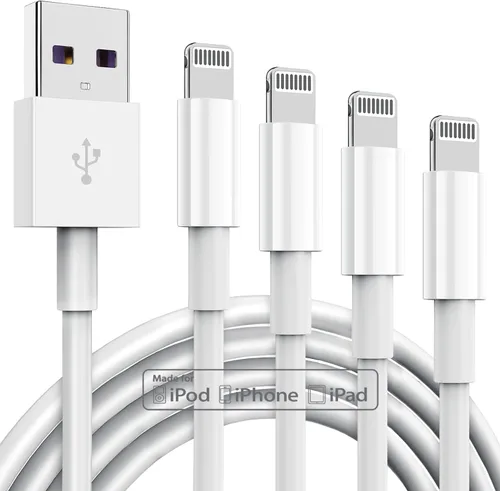 Miniatura 21 de TUMABER Paquete de 2 cables de carga para iPhone de 3 pies con certificación MFi de Apple, cable Lightning a USB de 3 pies, carga rápida de 2.4 A