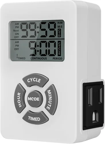BN-LINK Temporizador de enchufe digital con ciclo de repetición por intervalos para interiores, temporizador de enchufe programable de 24 horas para