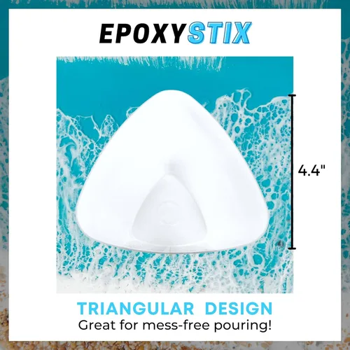 Miniatura 3 de Paquete de 20 vasos graduados de pintura triangular/epoxi de 32 onzas, ideales para mezclar y verter con precisión, hechas de polipropileno, medidas