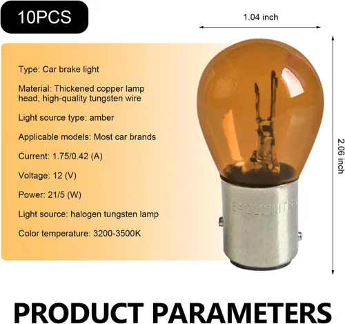 Miniatura 2 de 10 piezas de bombilla 1157, bombilla doble de luz de freno trasera alta y baja, bombillas P21/5W S25 2057 2357 7528 BAY15D, luces de estacionamiento
