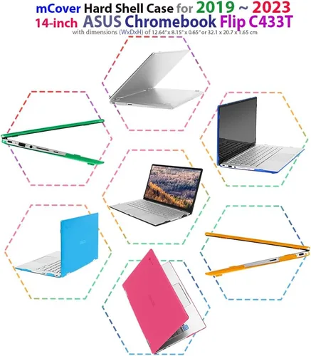 Miniatura 2 de mCover Funda solo compatible con computadoras convertibles 2 en 1 ASUS Chromebook Flip C433TA Series 2 en 1 2019 ~ 2023 de 14 pulgadas