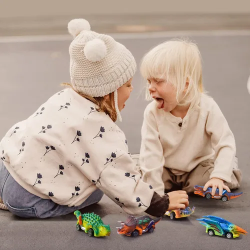 Miniatura 5 de FFTROC Juguetes de dinosaurio para niños de 3 a 5 años, 6 unidades, camiones monstruos, juguetes para niños de 3 a 5 años
