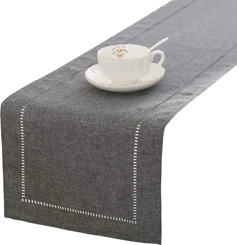 Miniatura 15 de Tosewever Camino de mesa decorativo de lino con borlas, colección de mesa de 14 x 72 pulgadas, caminos de mesa para todos los días, comedor, boda