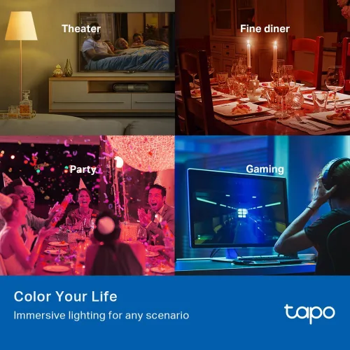 Miniatura 2 de Tapo TP-Link - Bombillas inteligentes, 16M colores RGBW, regulables, configuración sin frustraciones de Alexa, A19, equivalente a 60W, CRI>90 de 800