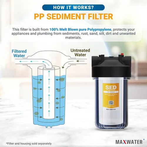 Miniatura 4 de Max Water Cartucho de filtro de agua de repuesto para toda la casa de 1 micrón, 10 x 4.5 pulgadas, compatible con DGD-5005, AP810, WFHD13001B